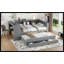 Lit de jour simple avec lit gigogne, structure de lit de jour en bois avec tiroirs de rangement et tablettes latérales, lit de jour avec bureau, aucune boîte à ressorts nécessaire, gris-518929426-518929427