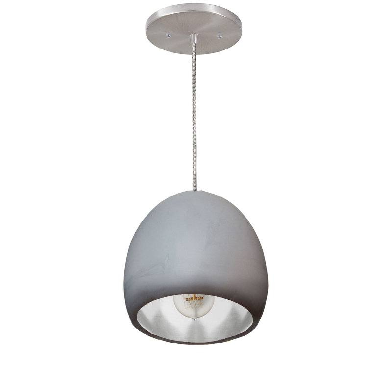 1 - Light Pendant, LED, Matte Gray, Gray/Silver