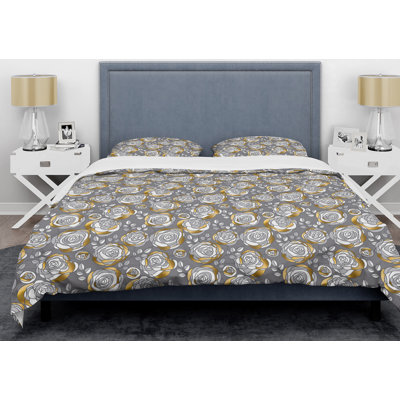 Ensemble de housse de couette mid-century rose