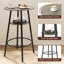 Ensemble de table de bar ronde 3 pièces avec rangement, table de salle à manger à hauteur de comptoir pour 2 personnes, tabourets rembourrés avec dossier, peu encombrante Ensemble de table de bar ronde 3 pièces avec rangement, table de salle à manger à hauteur de comptoir pour 2 personnes, tabourets Saving Petit déjeuner-1094993483