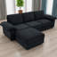 Canapé modulaire en L rembourré de 105,5 po avec repose-pieds avec rangement, canapé en velours moderne avec coussins profonds, canapé peu encombrant pour appartement et salon-313458170