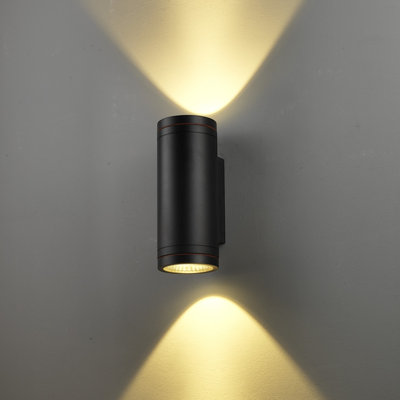 UltraBeam 24 Watt Black Up and Down Outdoor LED Wall Light 1800 Lumen