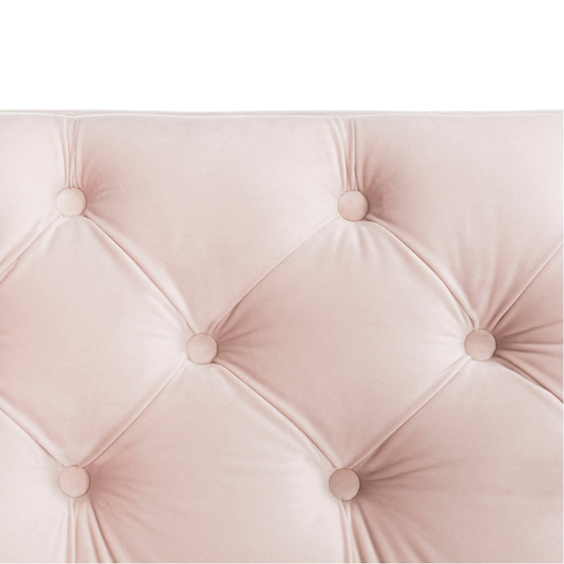 Canapé en velours à accoudoirs carrés 70,1 po Skye, Velours rosé