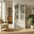Elegant Glass Display Cabinet With Gold Handles And Storage Drawers