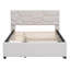 Upholstered Platform Bed With Brick Pattern Headboard And Trundle, Linen Fabric-80995729-80995733