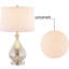 Lampe de table 23 po en verre transparent avec abat-jour en lin blanc et base en nickel poli (ensemble de 2) pour chambre à coucher, bureau, dortoir, table basse, bibliothèque
