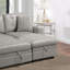 Canapé-lit modulaire convertible de 89 po en similicuir avec méridienne de rangement, canapé-lit escamotable et coussins
