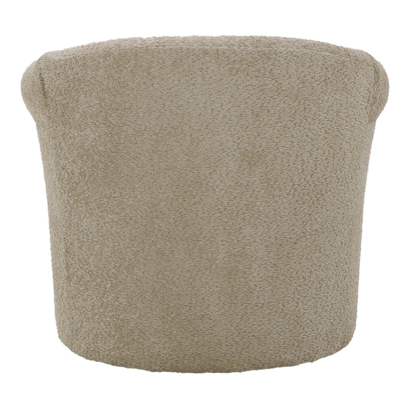 Anstett Upholstered Swivel Barrel Chair, Cream Polyester Blend