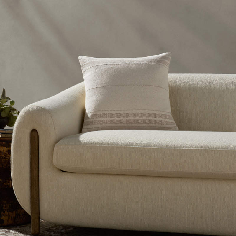 Coussin décoratif Magnolia Home par Joanna Gaines x Loloi Selena, Ivoire ivoire, Carré 18 po, Polyester