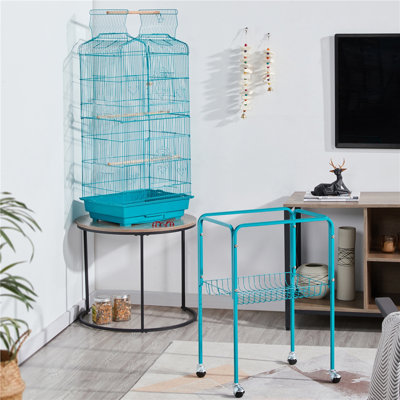 Setser 59.3'' Flat Top Floor Bird Cage with Wheels