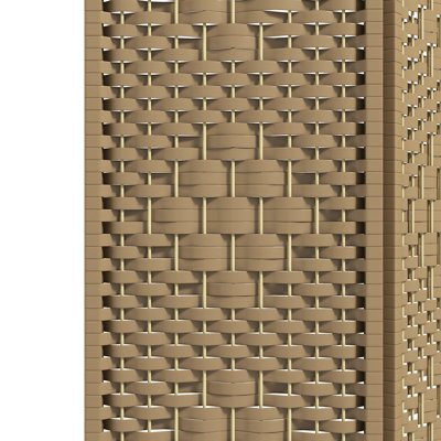 Cloison de séparation en fibre Wave, écran d'intimité à 4 panneaux, cloison de séparation autoportante de 5,6 pi de teinte naturelle pour le salon, chambre à coucher d'apparence