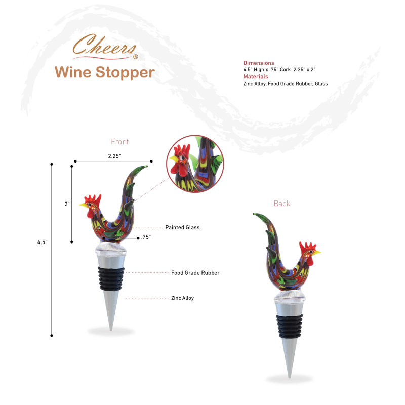 Bouchon de bouteille en métal Cheers Rooster
