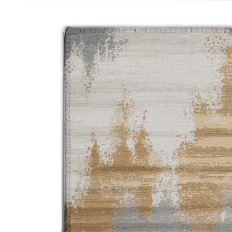 Tapis intérieur et extérieur gris Watercolor, Rectangulaire 2 pi x 3 pi