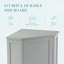 Armoire de salle de bain grise en coin avec tablette réglable