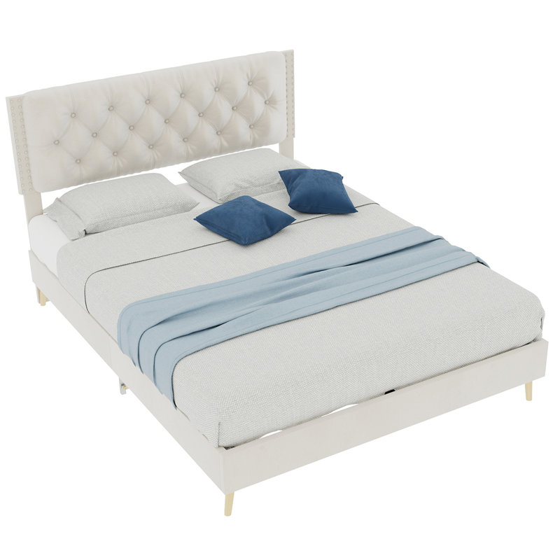 Lit moelleux en suède, Beige, Double