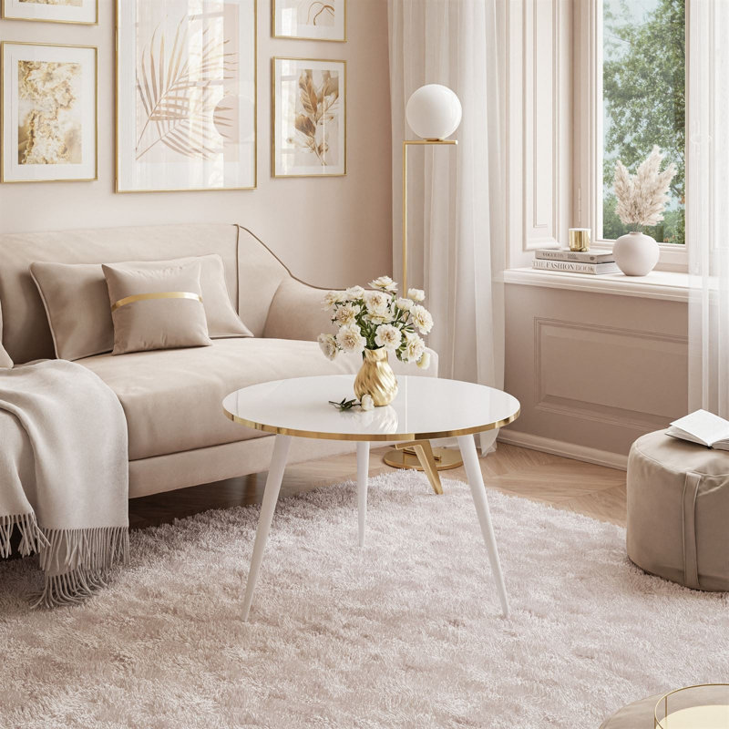 Duras Three Leg Coffee Table, White