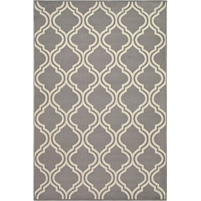 Hunfredo Modern Geometric Moroccan Trellis Machine Woven Indoor Area Rug