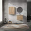 Meuble-lavabo mural sophistiqué avec rangement spacieux et design moderne