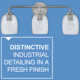 Attamore 3 Light Transparent Dimmable Vanity Light