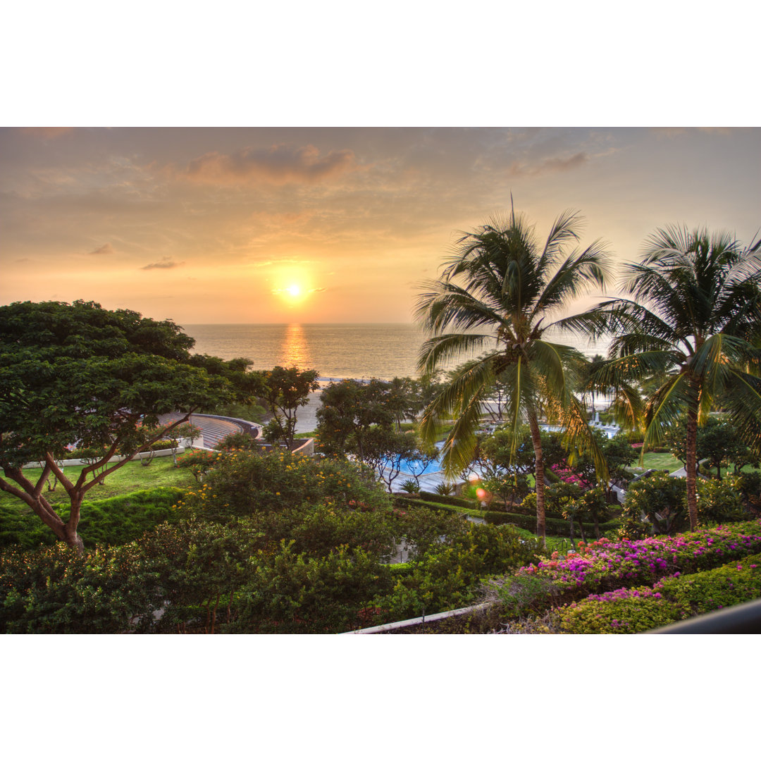 Sunset At Tropical Resort - Wrapped Canvas Print