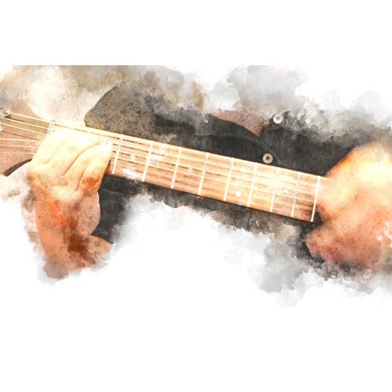 Blakeway Guitar Painting by Punnarong - Wrapped Canvas Painting, 30cm H x 46cm W 3.8cm D