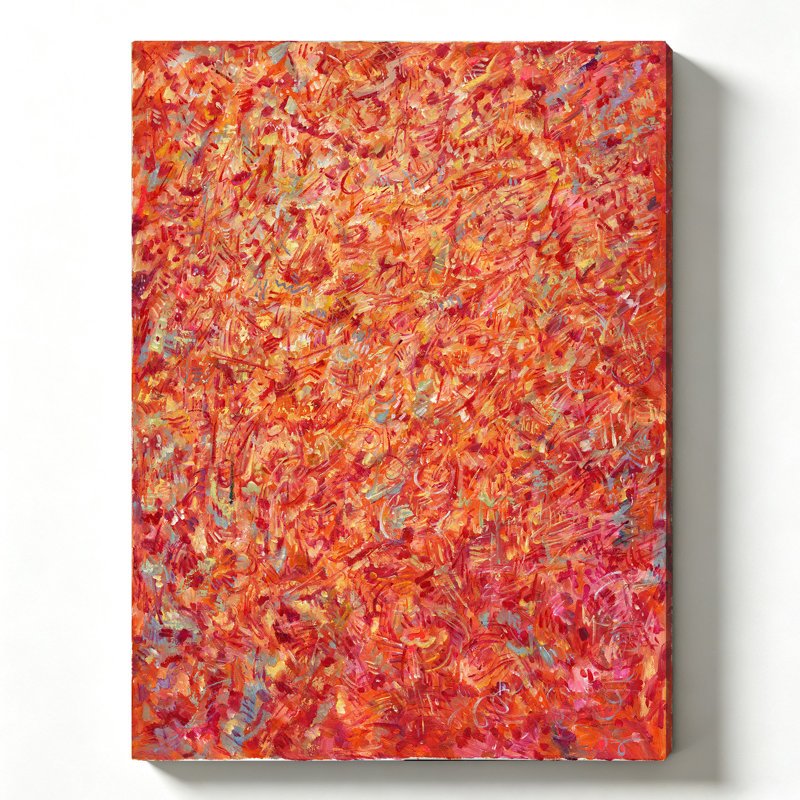 Tableau abstrait sur toile Radiant Grove, H 12 po x l 16 po, Structure en chêne
