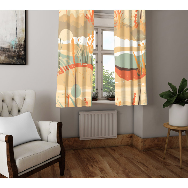 Paire de rideaux semi-transparents en polyester Bezell, L 20 po x L 52 po