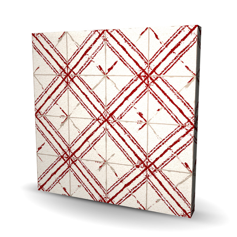 Red Lines Pattern | Blue Canvas for Stylish Home Decor