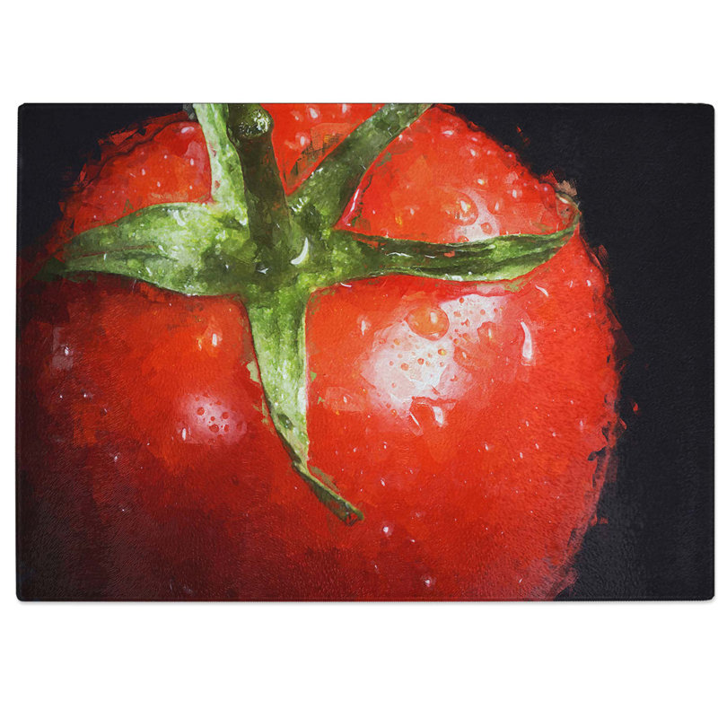 Tempered Glass Tomatoes Chopping Board, 28.5 cm W x 20 cm L