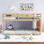 Low Bunk Bed Twin Over Twin, Floor Bunk Bed With Bookshelf&ladder-114498753