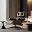 Fauteuil lounge en cuir avec bois massif-134994955
