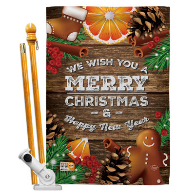 Double Sided 40'' H x 28'' W Polyester Christmas Flag Set