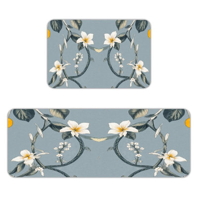 2-Pack Ornate European Kitchen Floor Mats