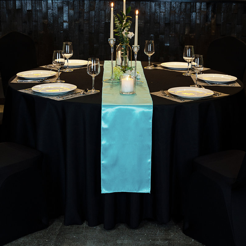 Chemin de table de 12 pi x 108 po Tek, Bleu sarcelle, 1