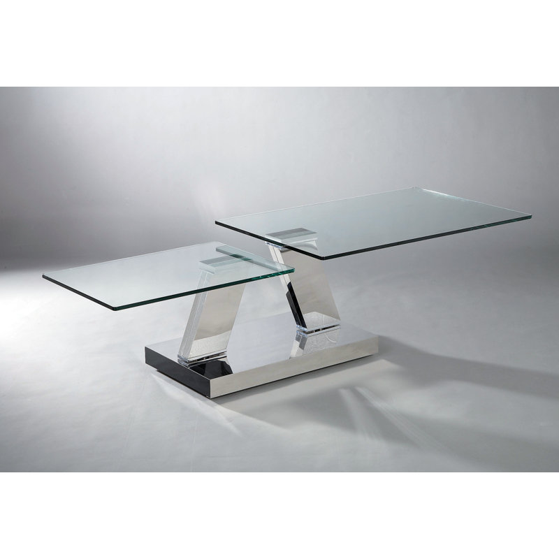 Table basse à plateau en verre extensible Tauranac (37,5 po à 64 po)