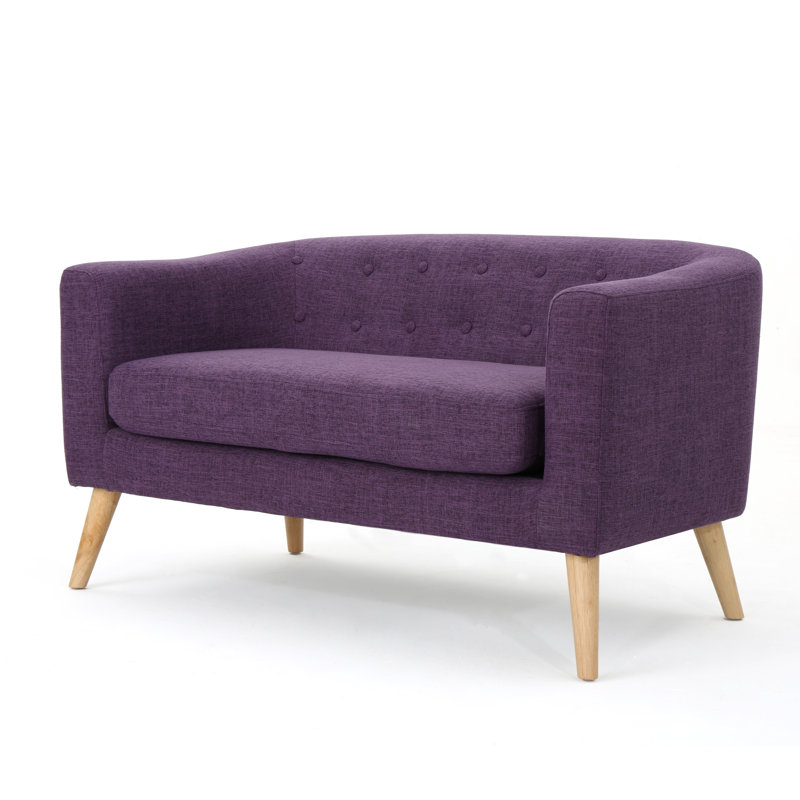 Canapé-lit moderne capitonné Decato, 100 % polyester mauve, H 28,25 po x l 51,5 po x P 29,5 po