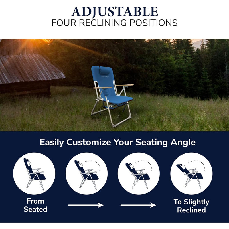 Janalee Folding Camping Chair, Blue