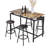 5-Piece Kitchen Counter Height Table Set, Bar Table With 4 Stools