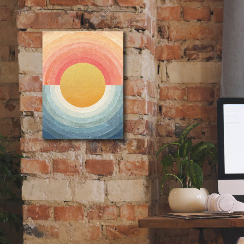 «Retro Vibes Abstract» par Danhui Nai, art mural sur toile, H 16 pi x l 12 pi