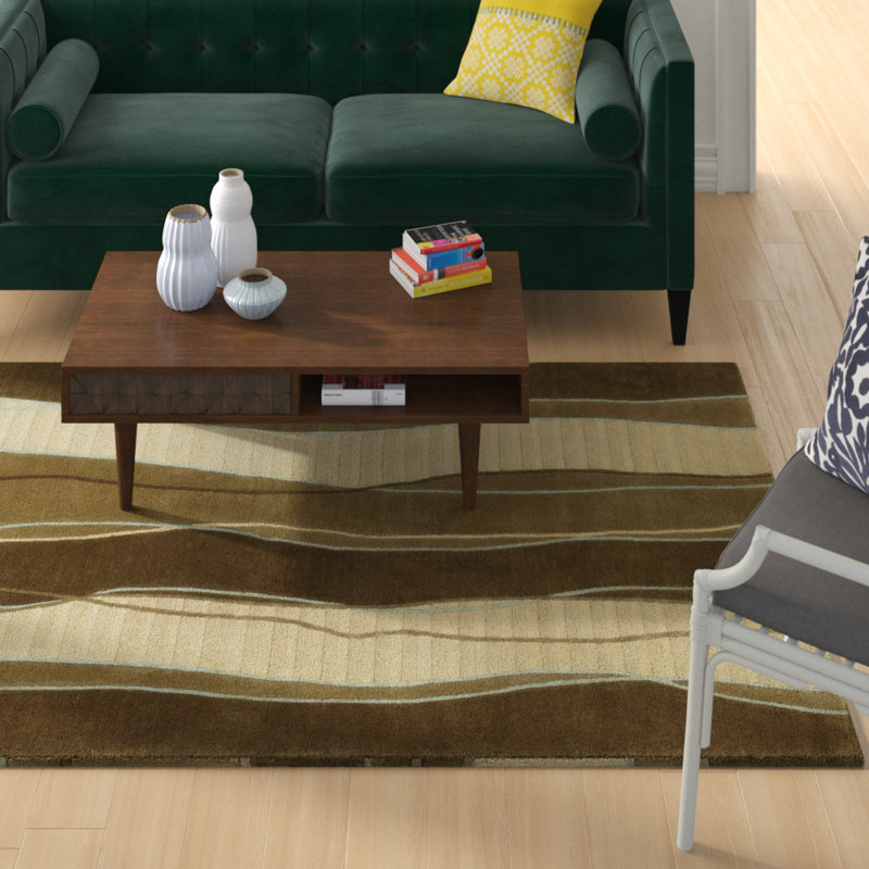Hierius Wool Striped Indoor Rug, Rectangle 5' x 8'