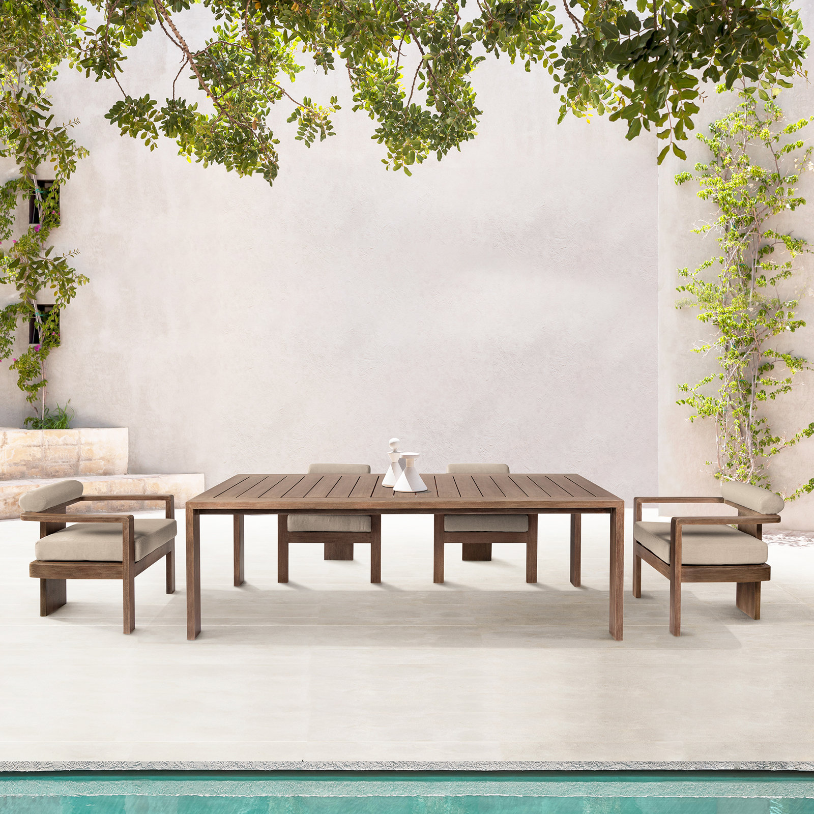Brittant 82'' Wood Outdoor Dining Table