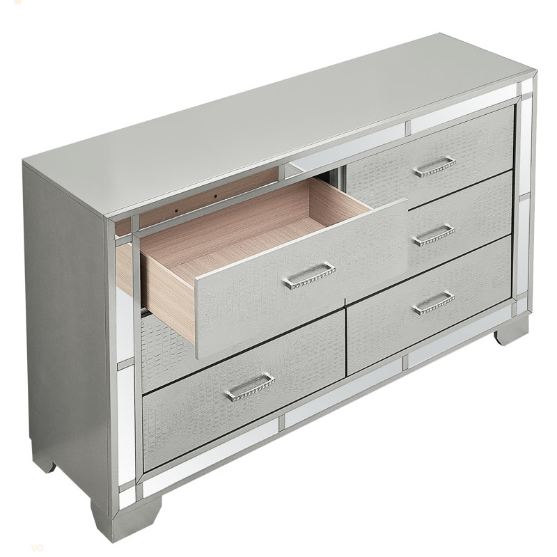 Commode, champagne argenté