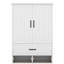 Armoire de rangement haute pour salle de bain avec 2 paniers à linge, armoire de salle de bain en bois avec portes et tiroir, tablettes réglables-371656476