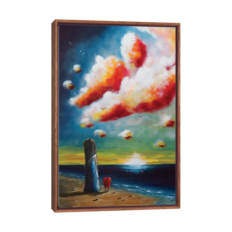 The World Through Their Eyes by Moonlight Art Parlour - Painting on Canvas, Classic Brown Wood Framed