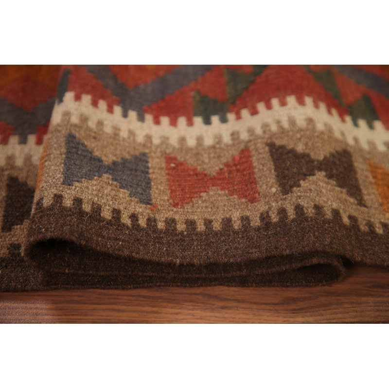 Geometric Kilim Oriental Runner Rug 3x7