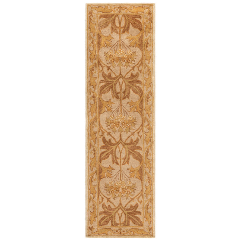 Antiquity Hand-Tufted Beige / Gold Area Rug, Runner 2'3" x 8'