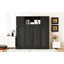 Lit escamotable double avec armoires de rangement, noir