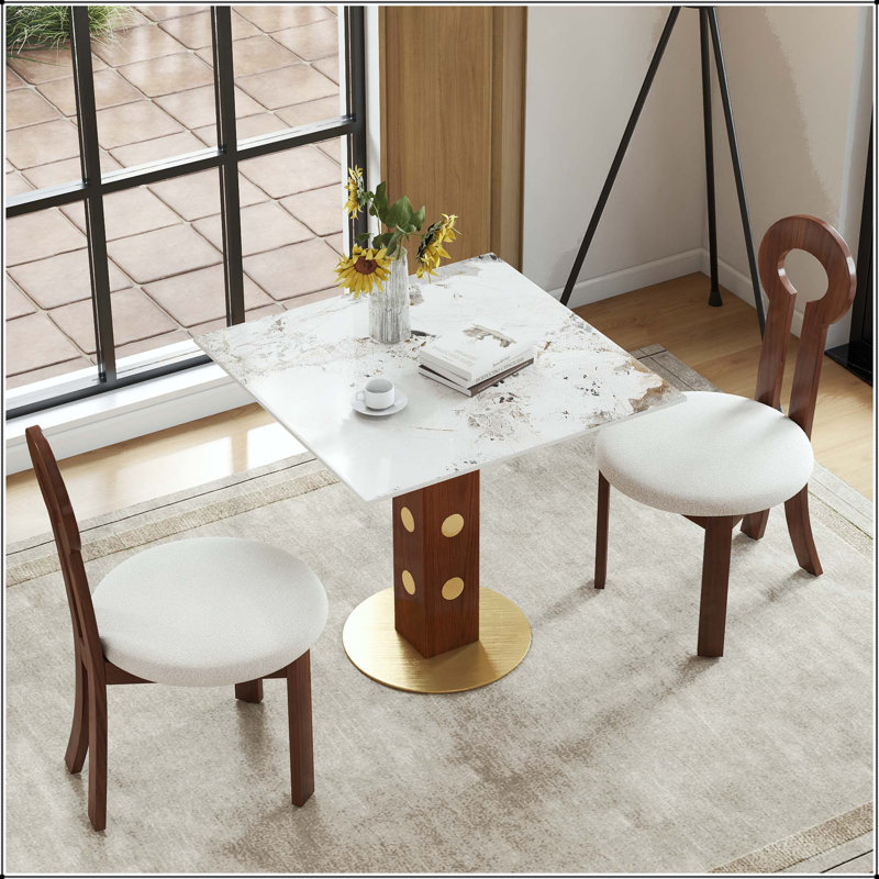 Table de salle à manger 33,5 po, White/Grey