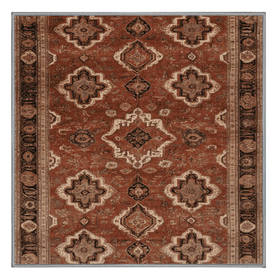 Machine Washable Persian Brown Area Rug