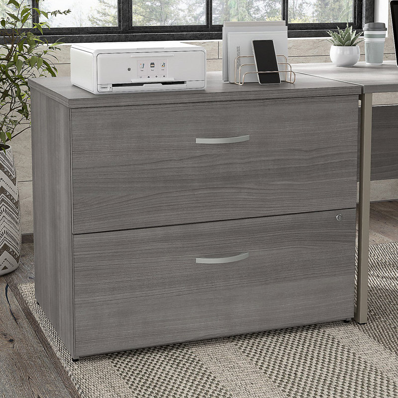 Kasyn 36''W 2 -Drawer Lateral Filing Cabinet, Platinum Gray